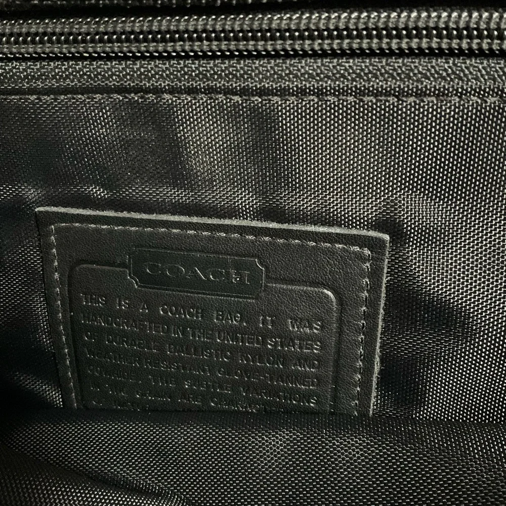 Coach Vintage Nylon Leather Trim Black Briefcase Messenger Laptop Travel Bag OS